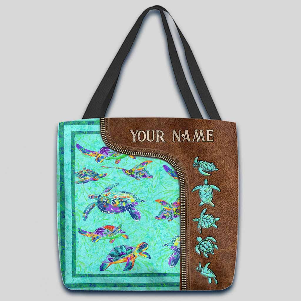 Salty Lil' Beach - Personalized Turtle Tote Bag