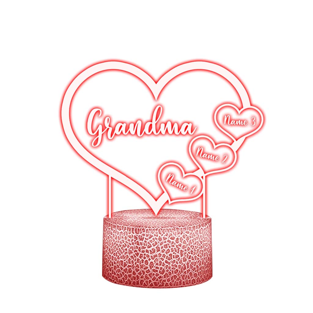 Grandma Heart - Personalized Shaped Plaque Light Base