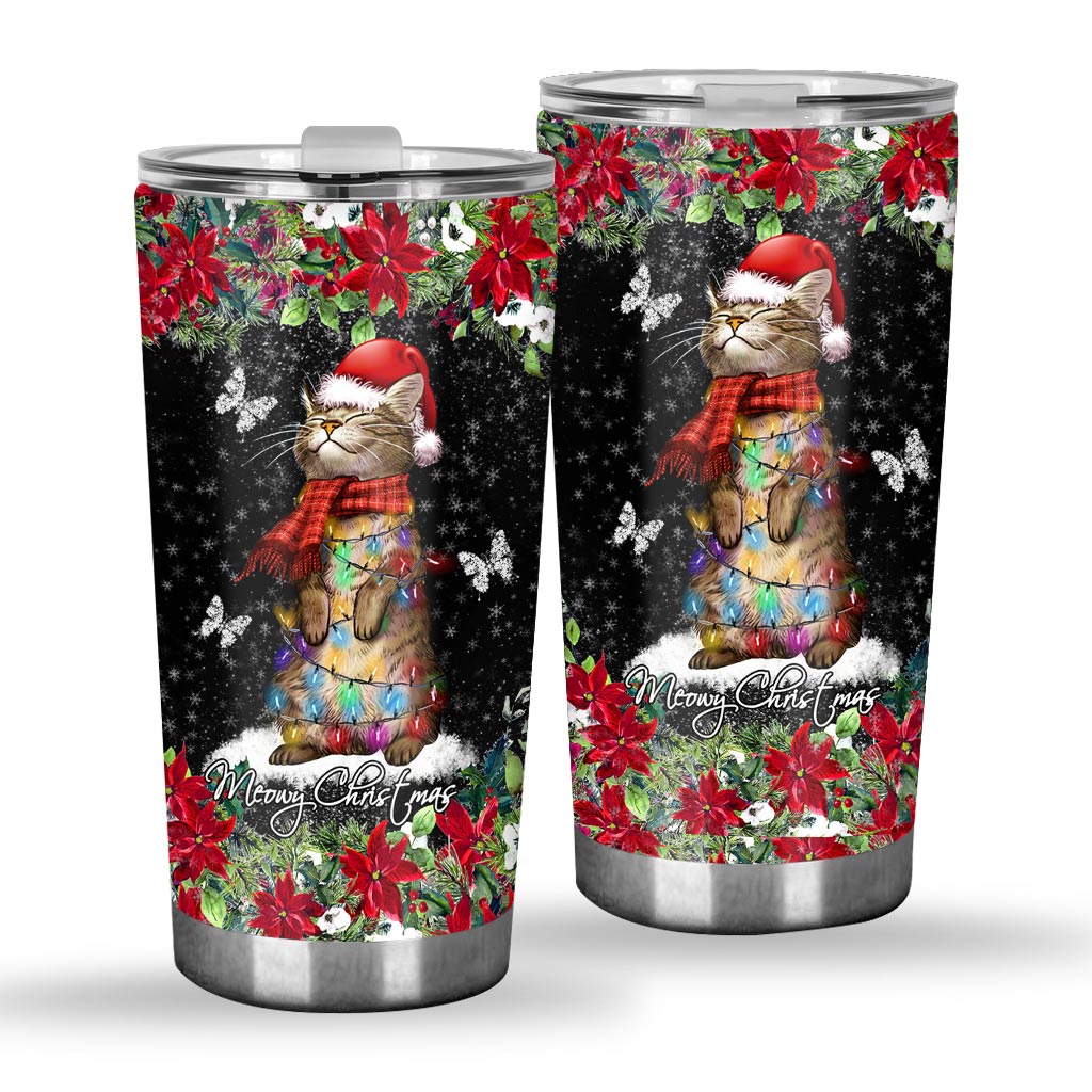 Meowy Christmas Cat Tumbler 0622