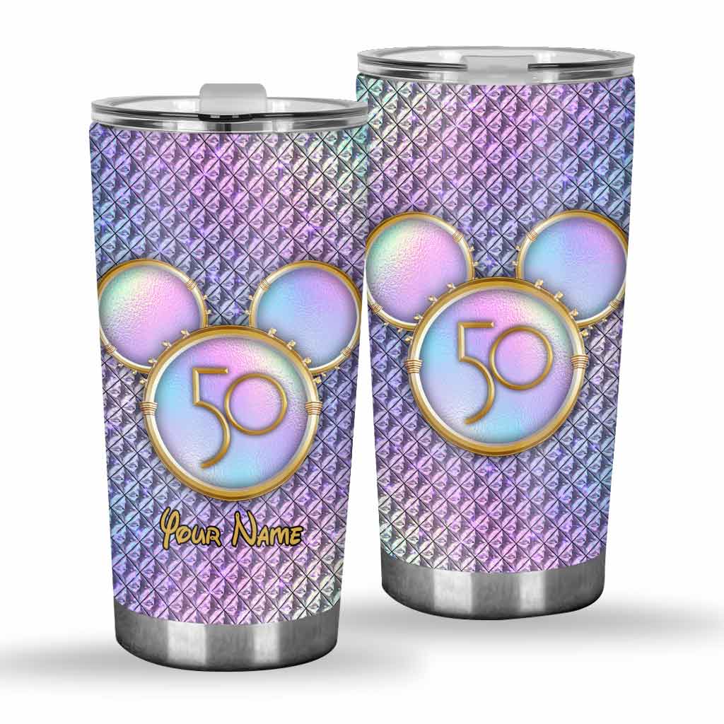 50 Years Of Magic - Personalized Mouse Tumbler With 3D Pattern Print