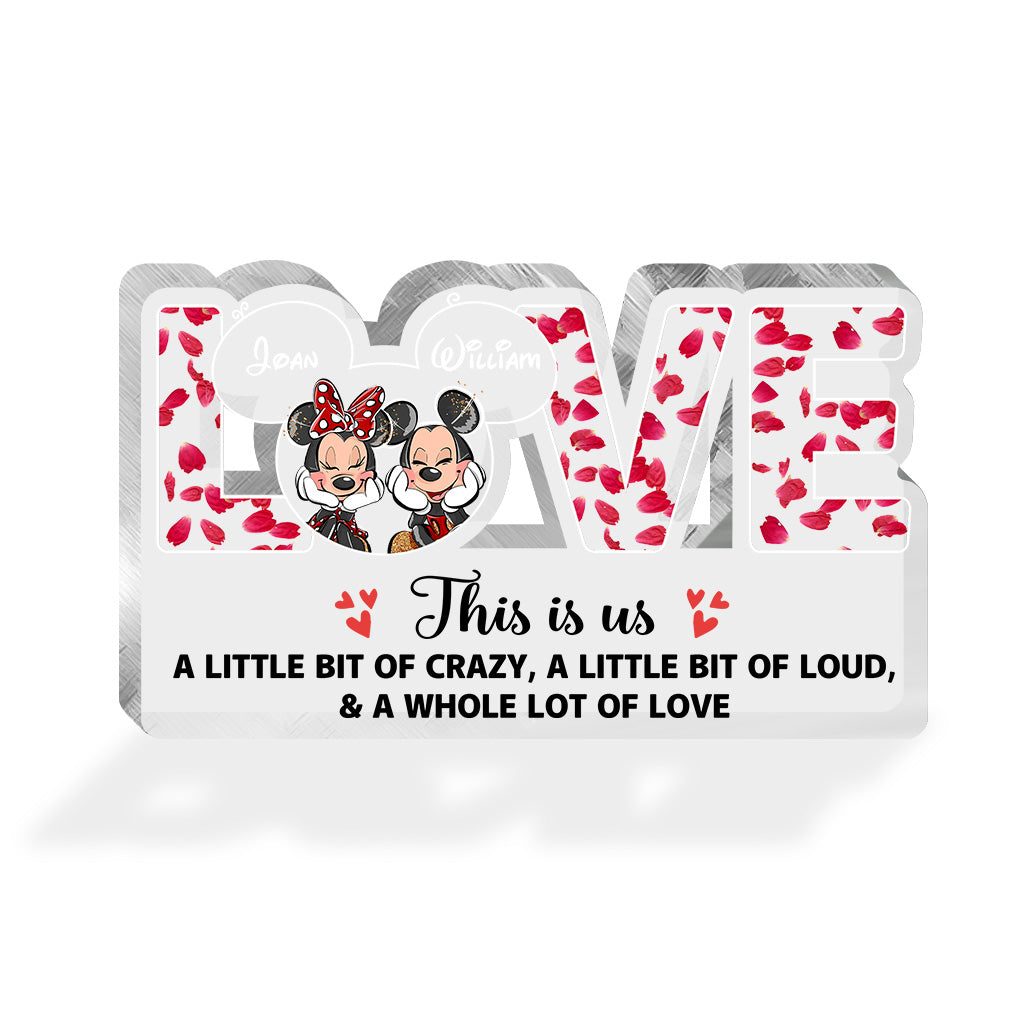 This Is Us - Personalized Couple Mouse Custom Shaped Acrylic Plaque