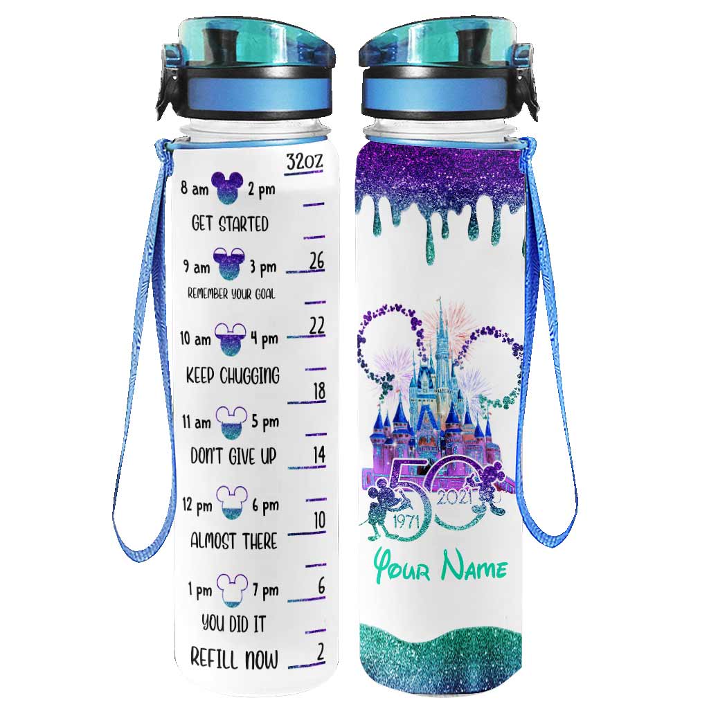 50 Years Of Magic - Personalized Mouse Water Tracker Bottle