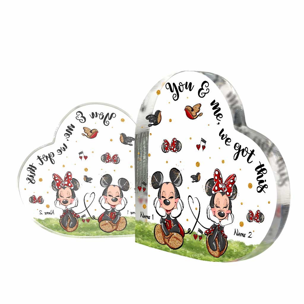 You And Me We Got This - Personalized Couple Mouse Custom Shaped Acrylic Plaque