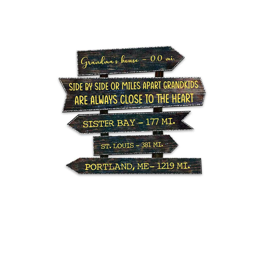 Side By Side Or Miles Apart - Personalized Mother's Day Grandma Shaped Doormat