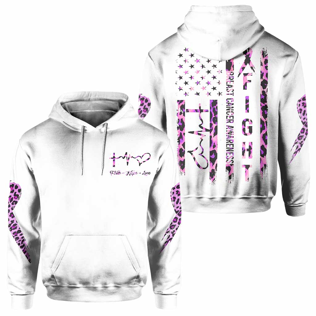 Breast Cancer Leopard Flag Breast Cancer Awareness All Over T-shirt and Hoodie
