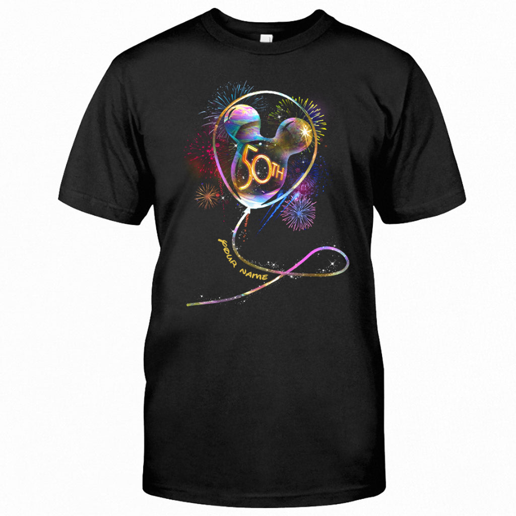 50 Years Mouse Ear Balloon EARidescent - Personalized T-shirt and Hoodie