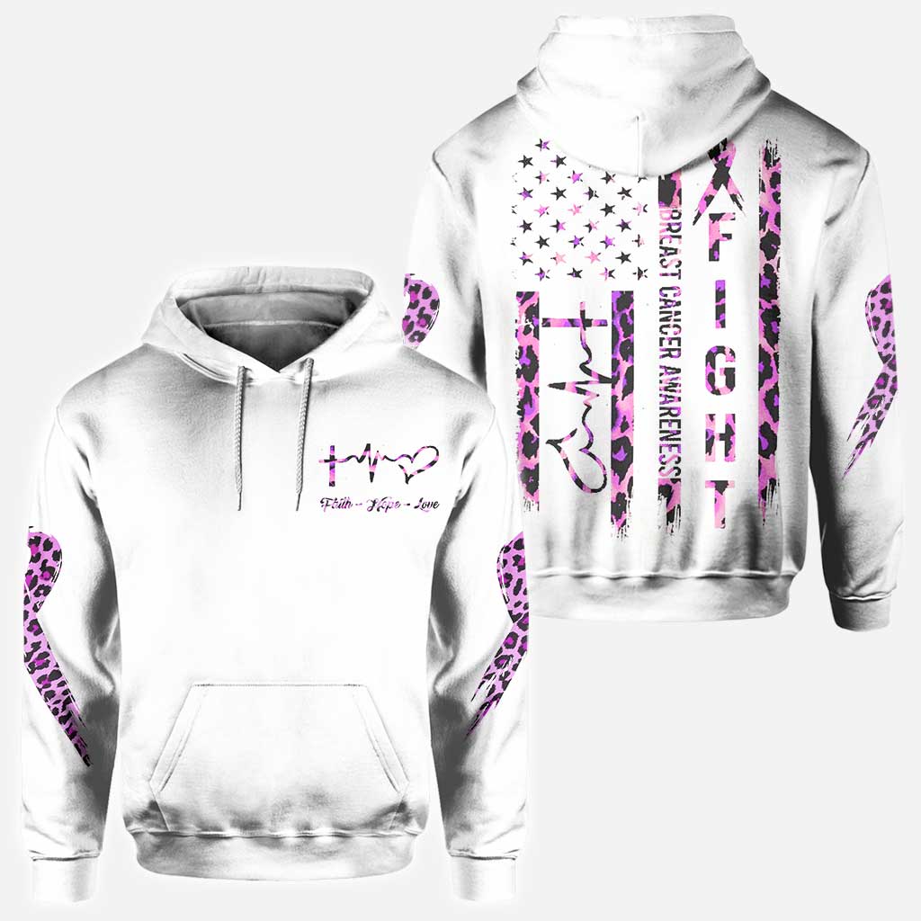 Breast Cancer Leopard Flag Breast Cancer Awareness All Over T-shirt and Hoodie
