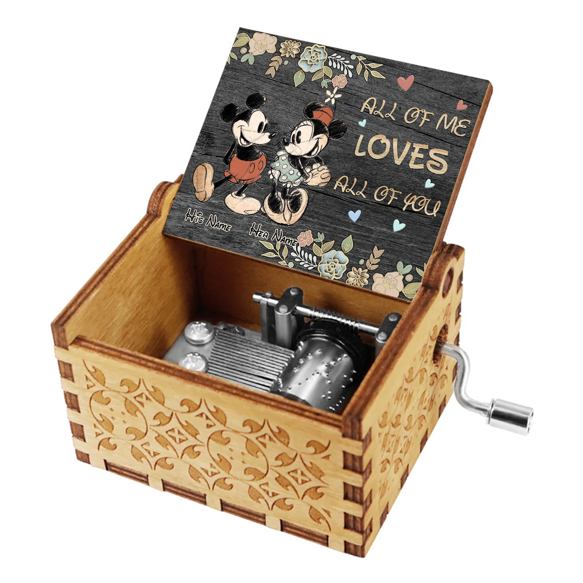All Of Me Loves - Personalized Mouse Hand Crank Music Box