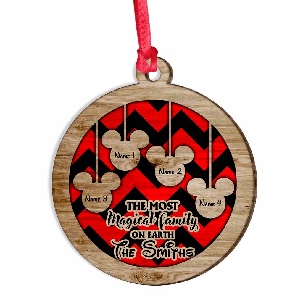 The Most Magical Family On Earth - Mouse Layered Wood Ornament