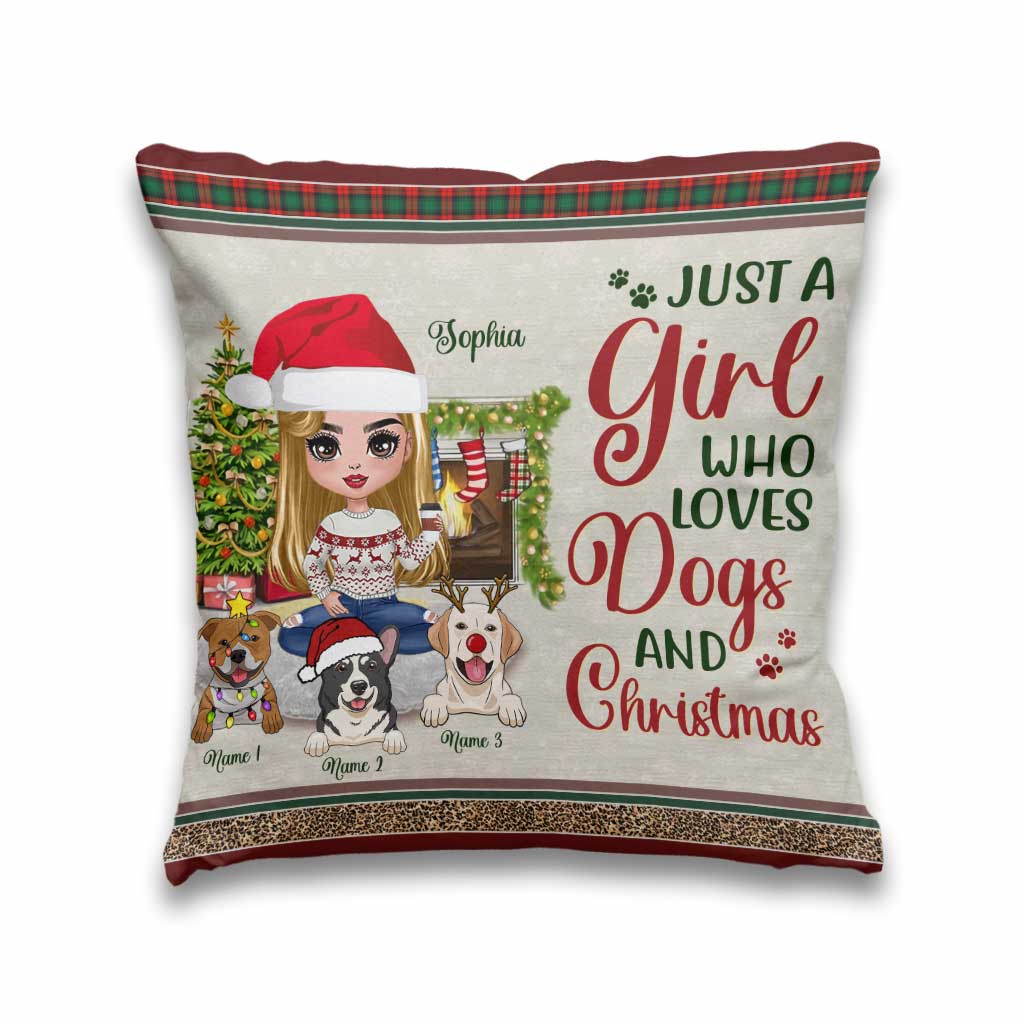 Just A Girl Who Loves Dogs - Personalized Dog Throw Pillow