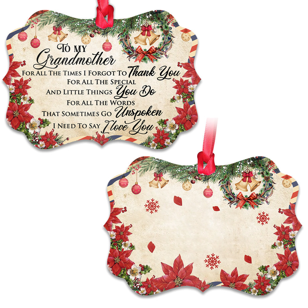 Grandma I Love You Christmas Letter To Grandma - Personalized Grandma Ornament (Printed On Both Sides) 1022