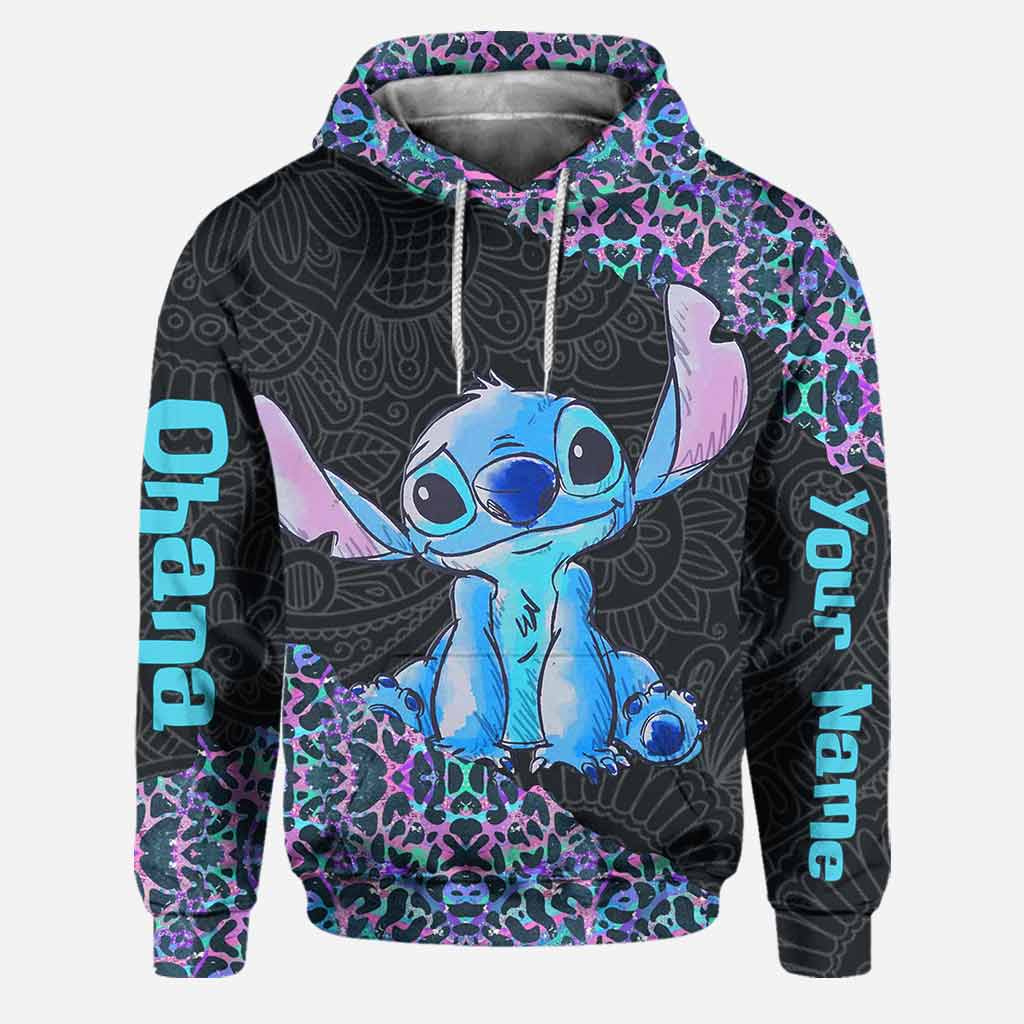 Holographic Leopard Ohana - Personalized Hoodie and Leggings