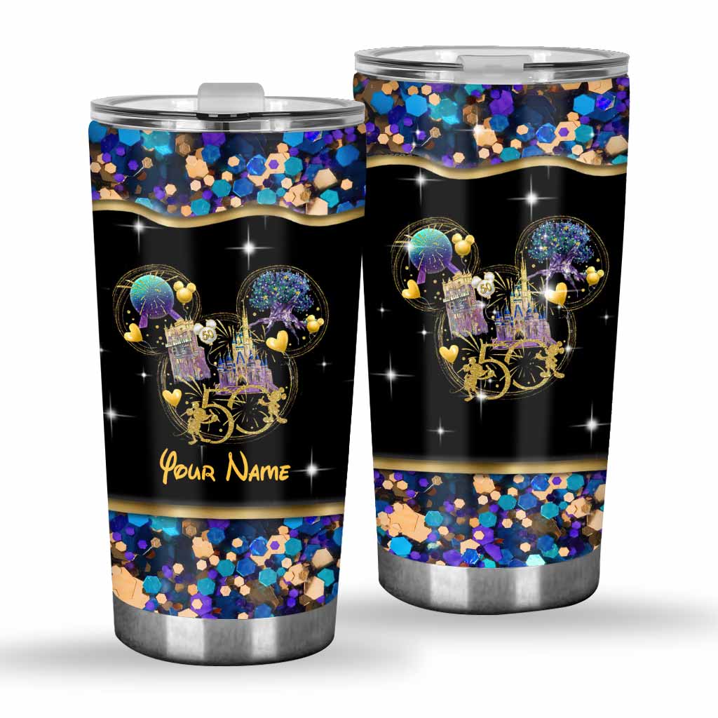Peace Love 50 Years Of Magic - Personalized Mouse Tumbler