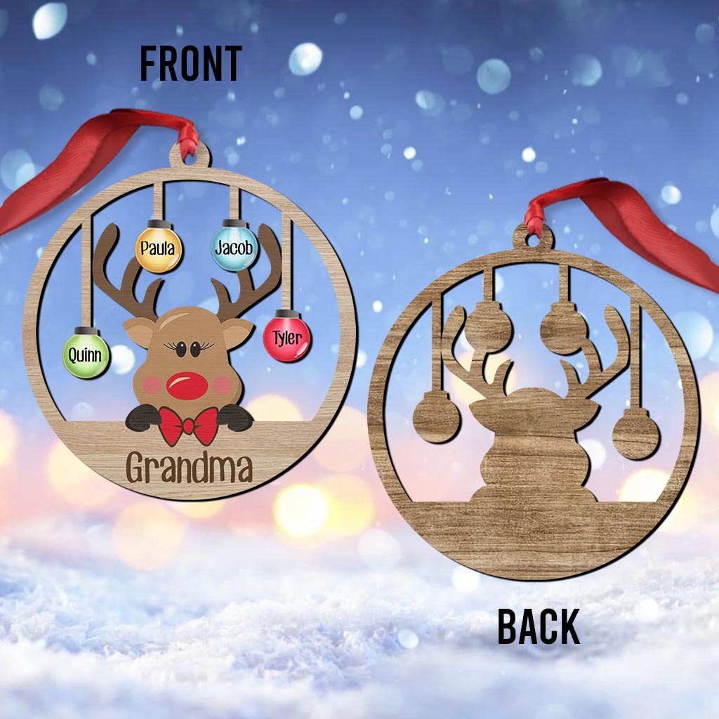 Grandma Reindeer - Personalized Grandma Ornament