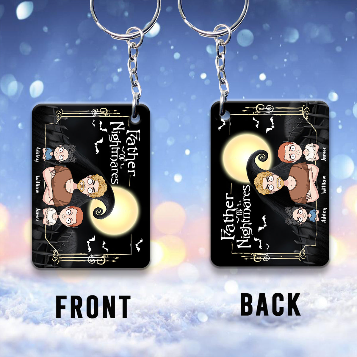 Father Mother Of Nightmares - Personalized Nightmare Keychain (Printed On Both Sides)