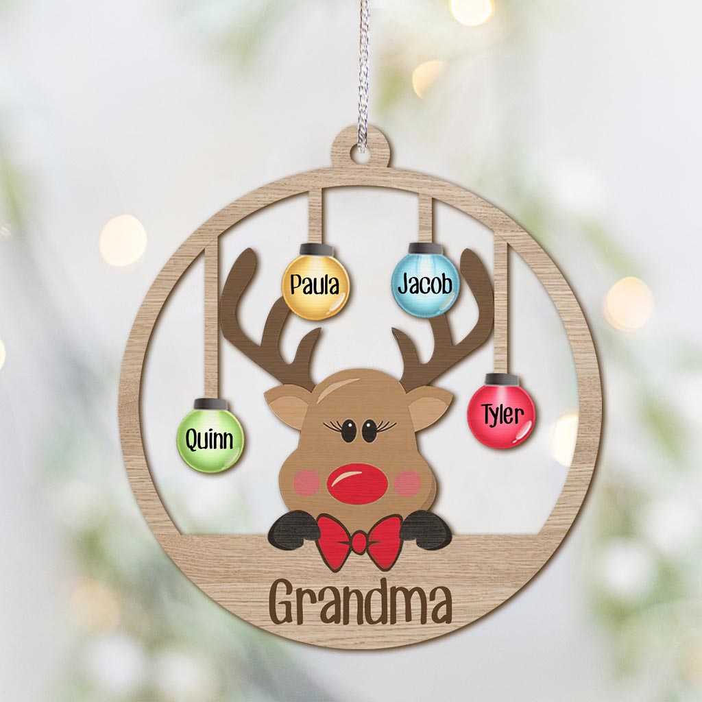 Grandma Reindeer - Personalized Grandma Ornament
