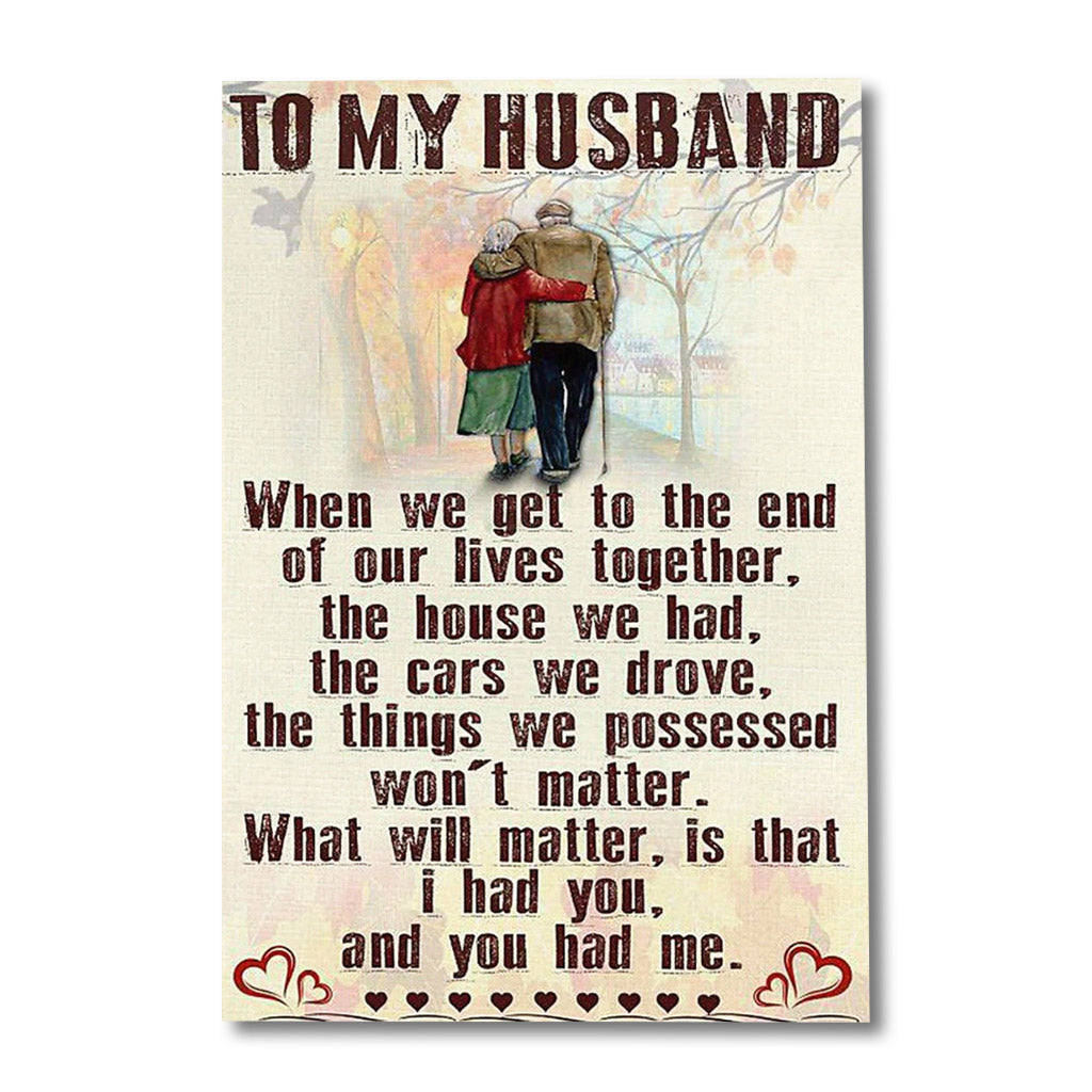 Meaningful Quote Poster From Wife To Husband - To My Husband Family Poster 0921