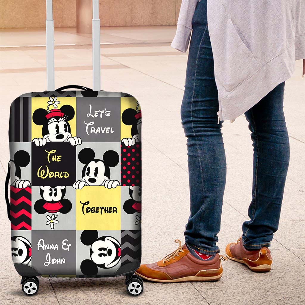 Let's Travel The World Together - Personalized Mouse Luggage Cover
