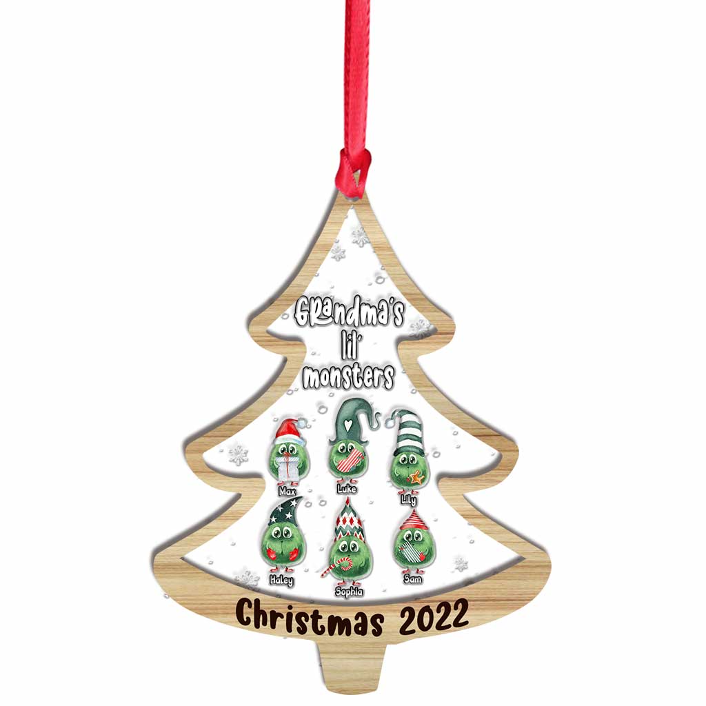 Grandma's Little Monsters - Personalized Christmas Grandma Layers Mix Ornament