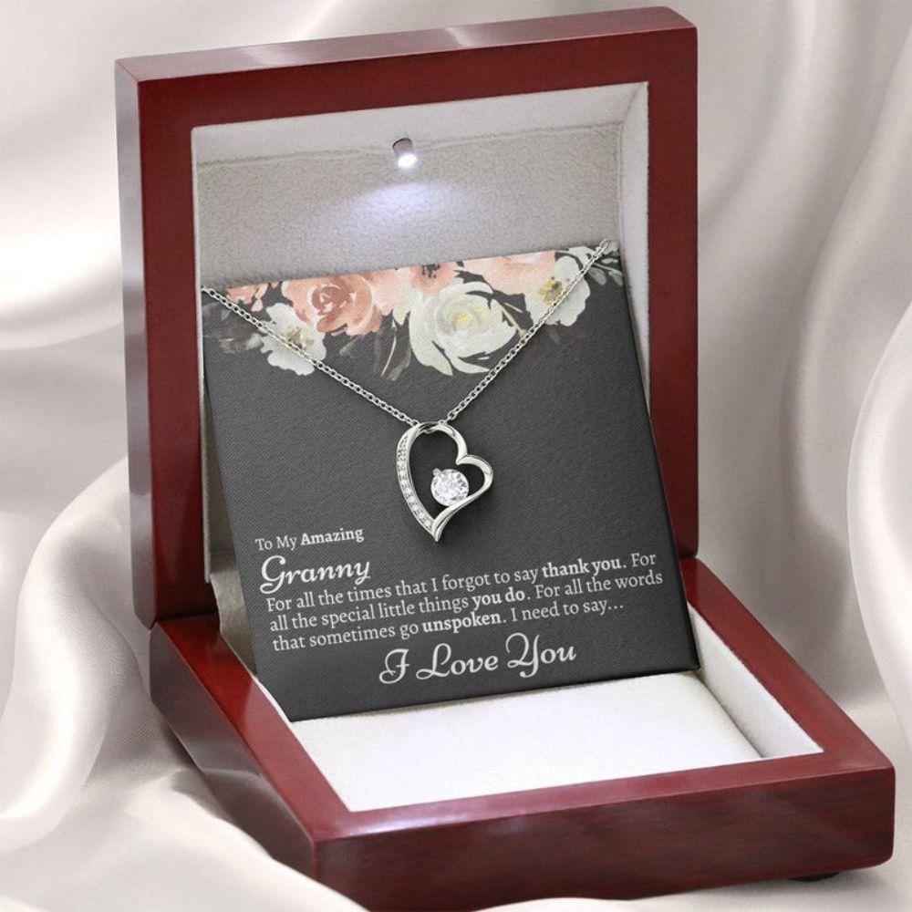 Granny From Grandkids To My Granny Gift From Granddaughter - Grandma Forever Love Necklace 0921