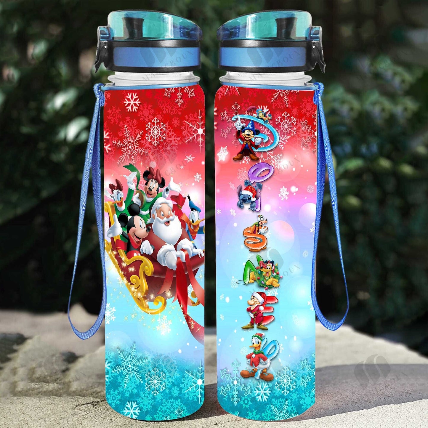 Merry Christmas Mouse Water Tracker Bottle 0823