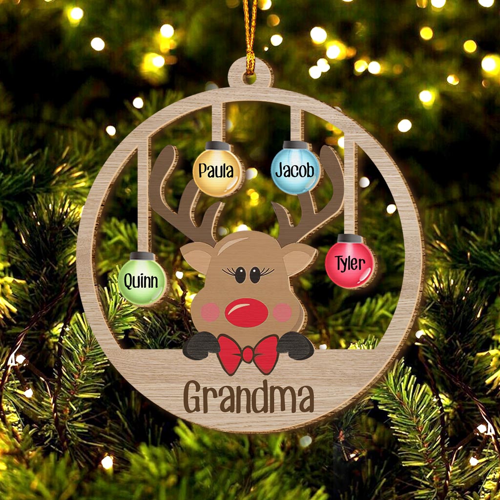Grandma Reindeer - Personalized Grandma Ornament
