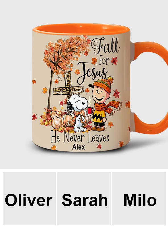 Fall For Jesus - Personalized Accent Mug