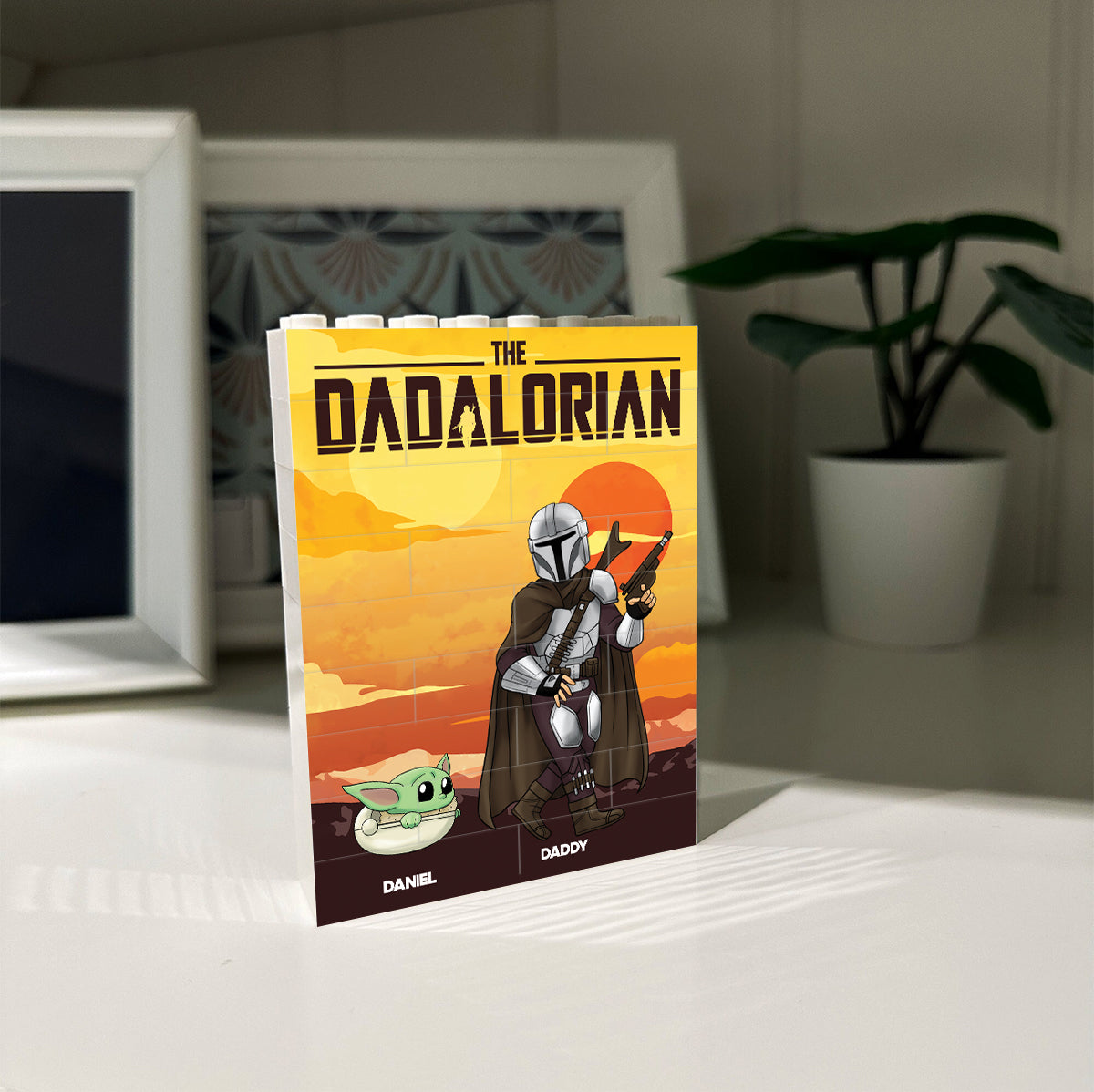 The Dadalorian - Personalized The Force One-sided Vertical Rectangle Building Brick Blocks