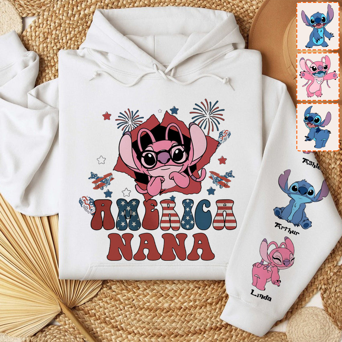 American Nana Any Title Vintage Retro Style - Personalized Grandma All Over Shirt