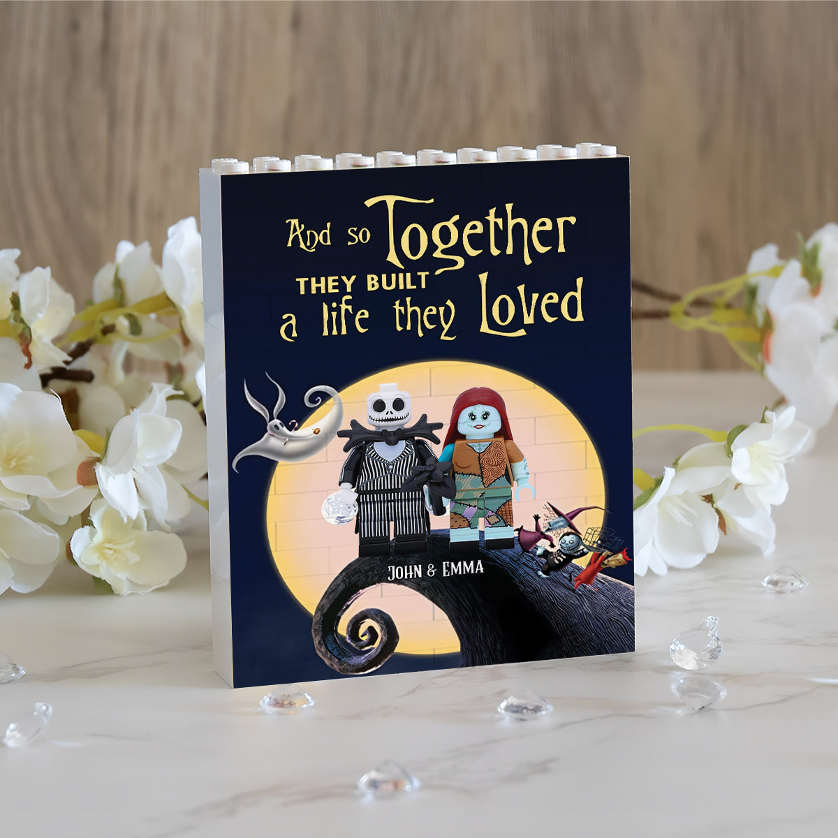 And So Toghether We Built The Life We Loved - Personalized Nightmare Vertical Rectangle Building Brick Blocks Printed On Both Sides