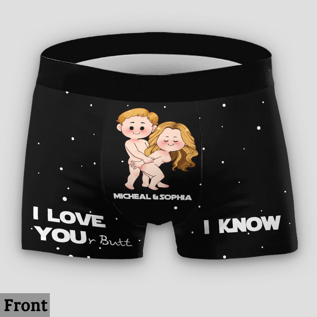 I Love Your Butt I Know Naughty - Personalized The Force Lace Border Women Briefs And Men’s Boxer Briefs