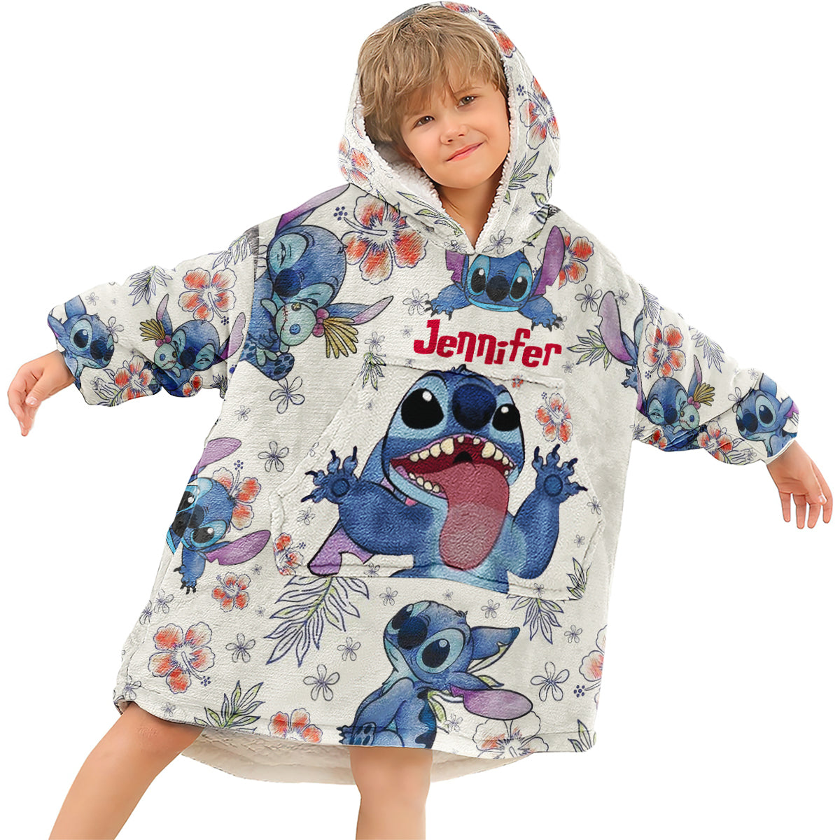 Blue Ohana - Personalized Ohana Blanket Hoodie