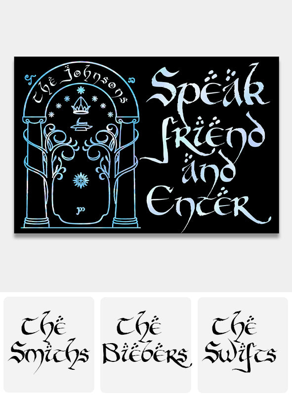 Speak Friend And Enter - Personalized The Dark Lord Doormat