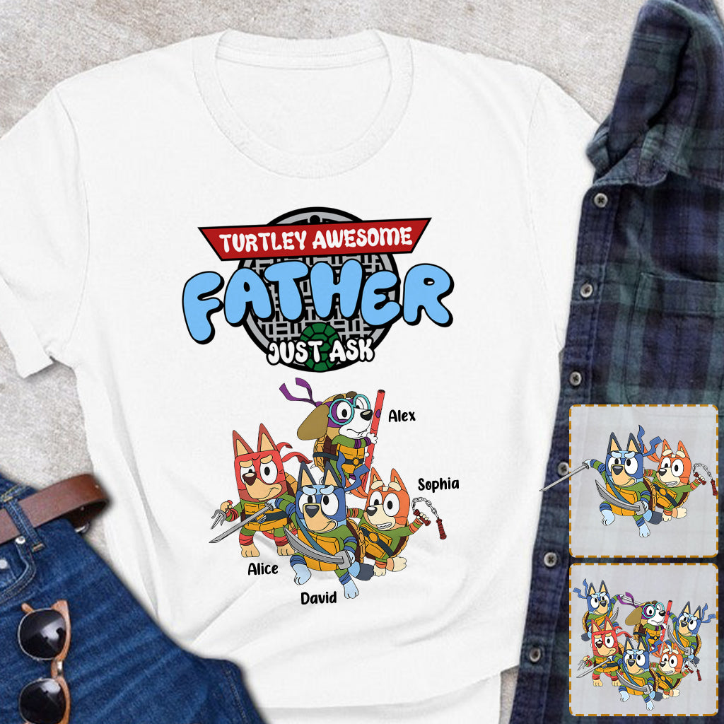 Turtle Awesome Father - Personalized Father T-shirt And Hoodie