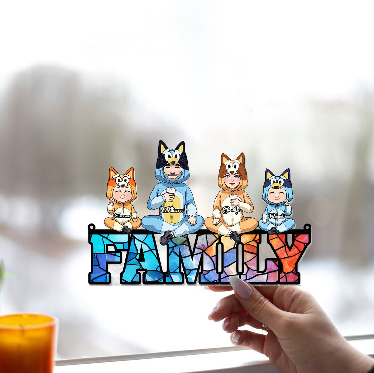 Cool Family - Personalized Family Window Hanging Suncatcher Ornament