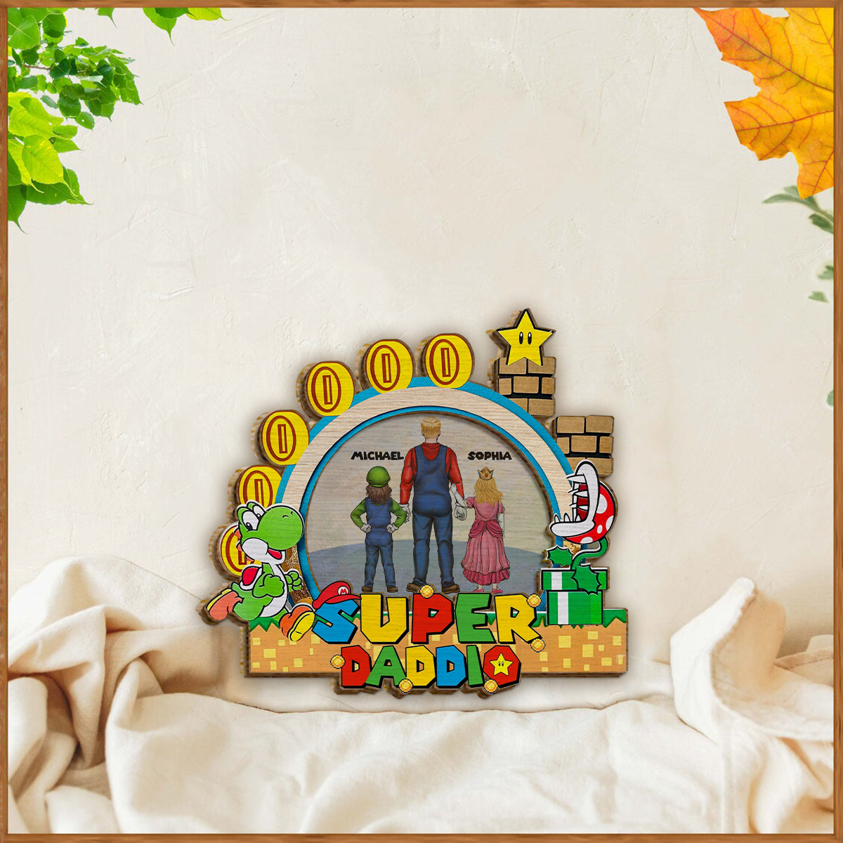 Super Daddio - Personalized Father 2 Layered Wood Sign / Wood Plaque