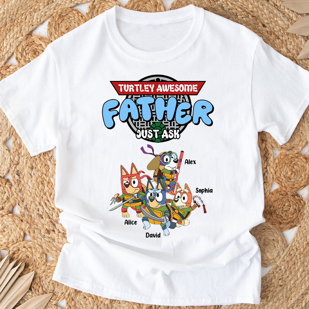 Turtle Awesome Father - Personalized Father T-shirt And Hoodie