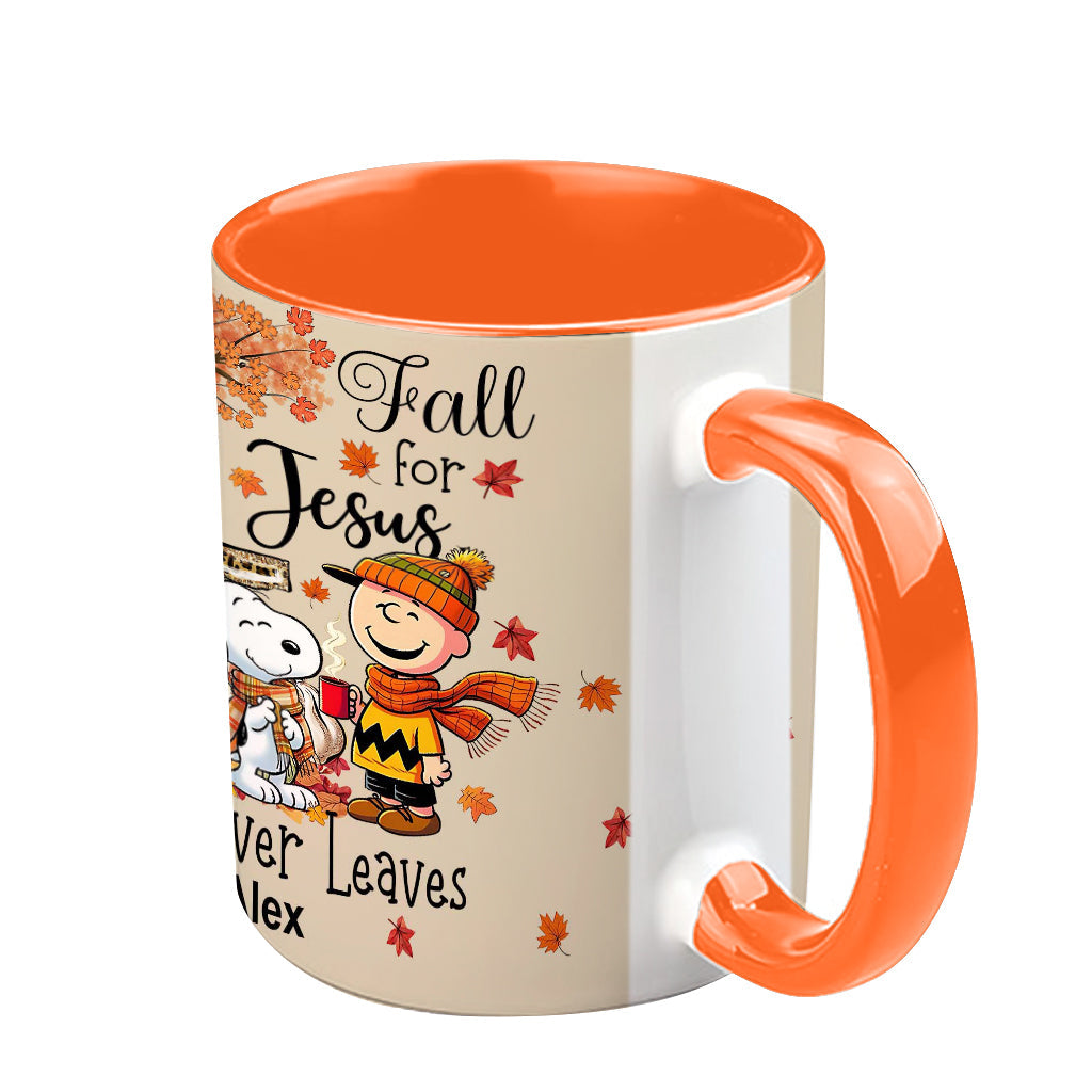 Fall For Jesus - Personalized Accent Mug