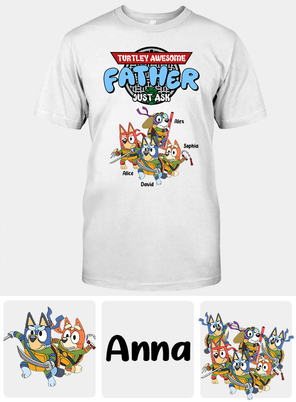 Turtle Awesome Father - Personalized Father T-shirt And Hoodie