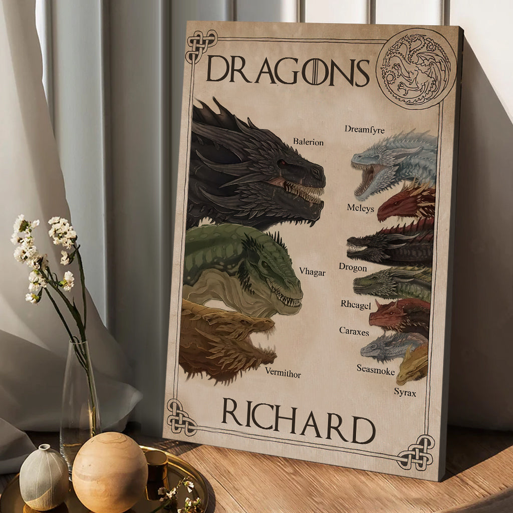 All The Dragons - Personalized Thrones Game Canvas And Poster