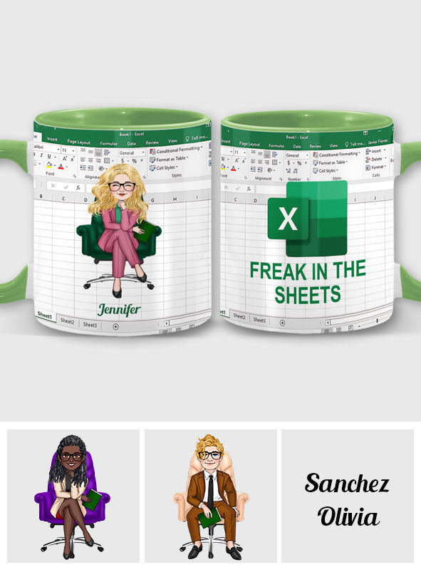 Freak In The Sheet - Personalized Colleague Accent Mug