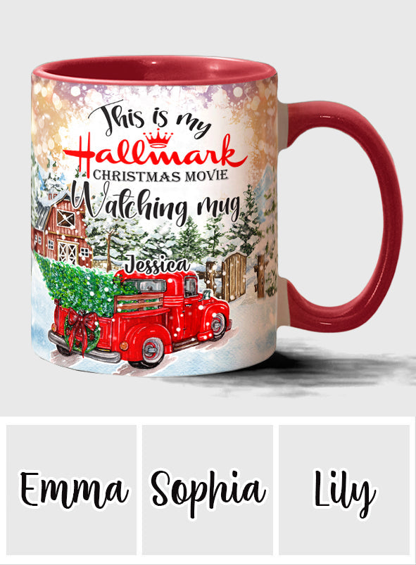 Christmas Movie Watching Mug - Personalized Accent Mug