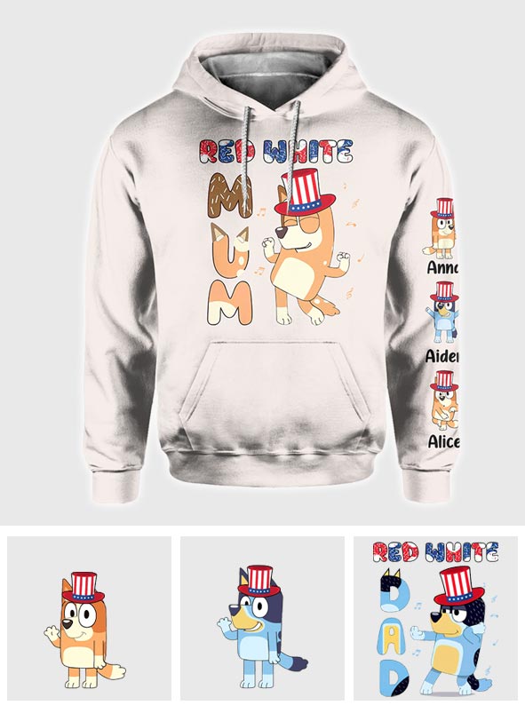 Red White Mum - Personalized Mother All Over Shirt