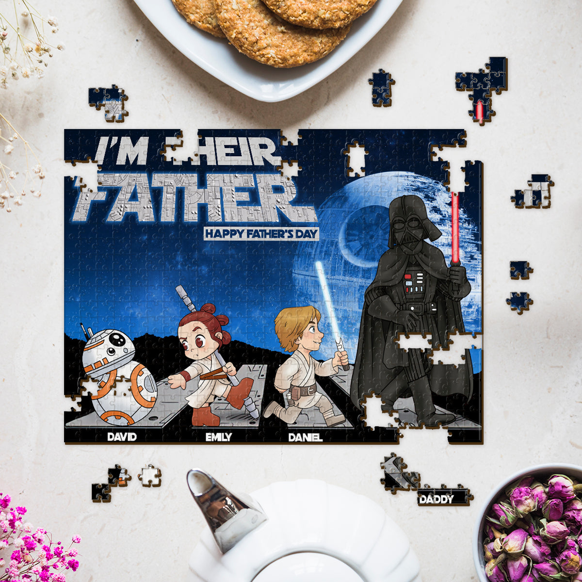 The Dadalorian - Personalized The Force Jigsaw Puzzle