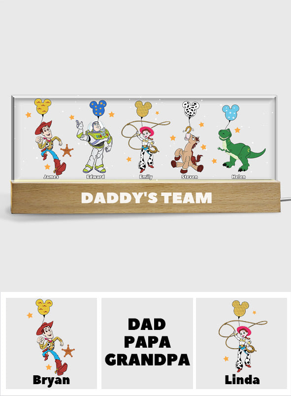 Daddy's Team - Personalized Father Custom LED Night Light