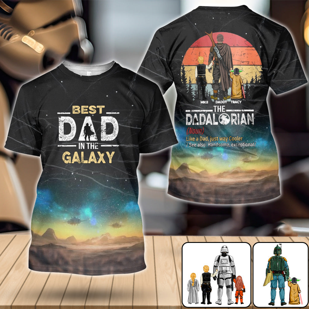 Best Dad In The Galaxy - Personalized The Force All Over Shirt