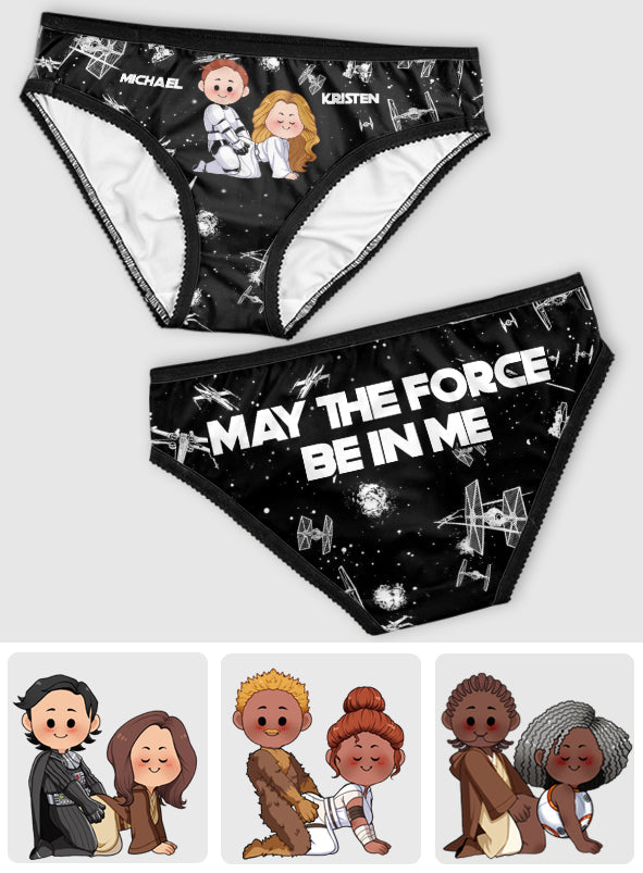 May The Force Be In Me - Personalized The Force Lace Border Women Briefs