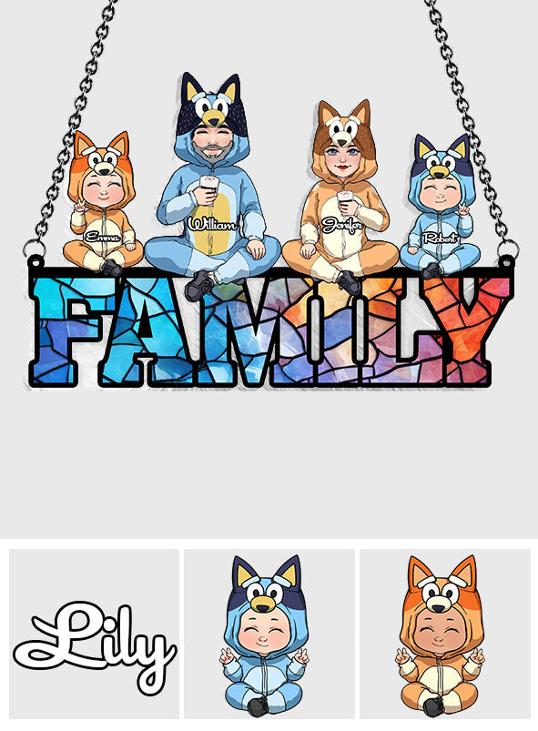 Cool Family - Personalized Family Window Hanging Suncatcher Ornament