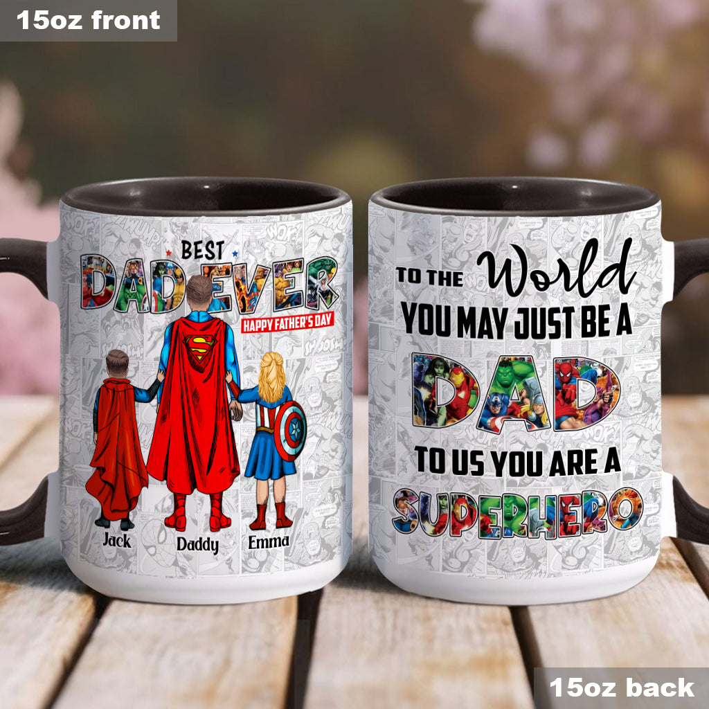 Best Super Dad Ever - Personalized Father Accent Mug