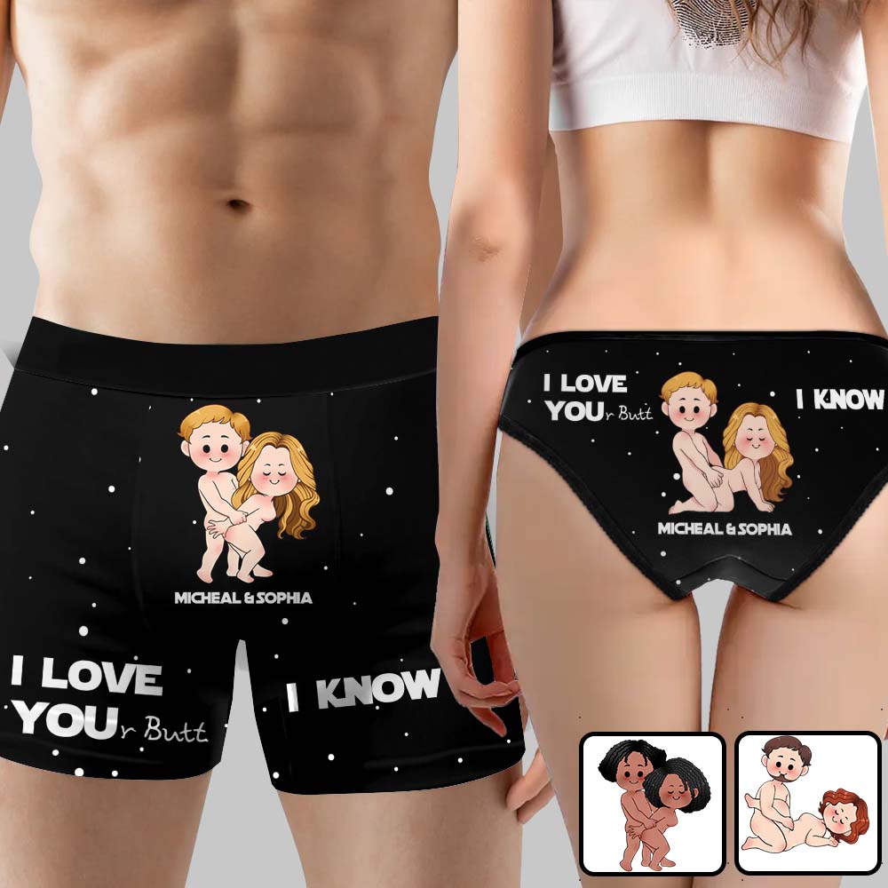 I Love Your Butt I Know Naughty - Personalized The Force Lace Border Women Briefs And Men’s Boxer Briefs